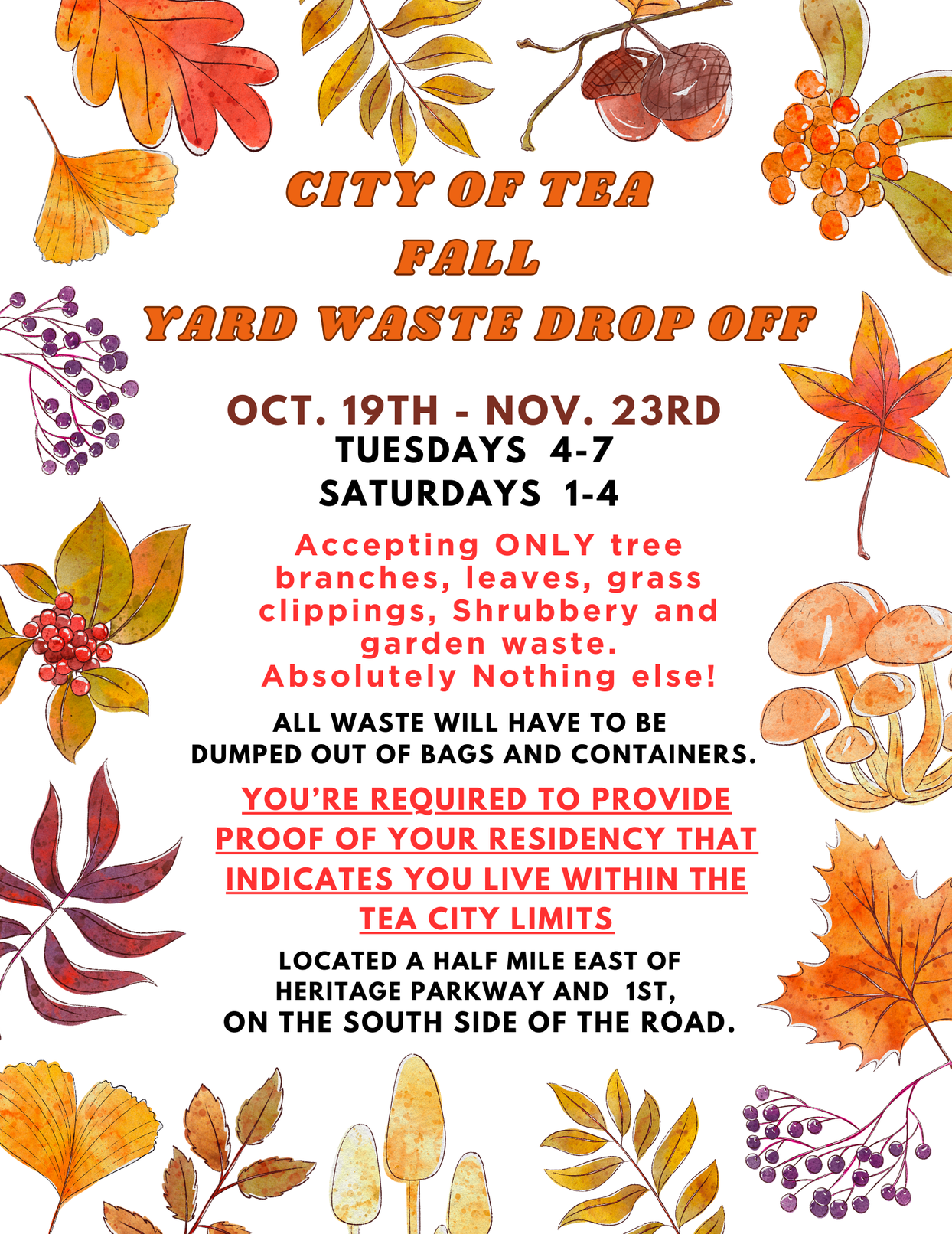 Fall Yard Waste Drop Off 2024